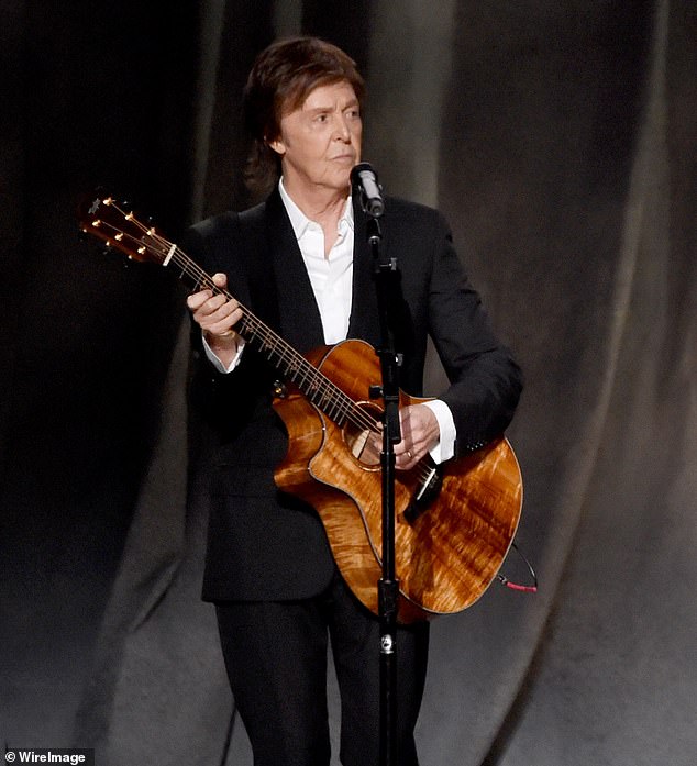 Paul McCartney was denied access to Tyga's Grammys afterparty in 2016 because he turned up at the wrong event (he is pictured at the 2015 Grammy Awards)