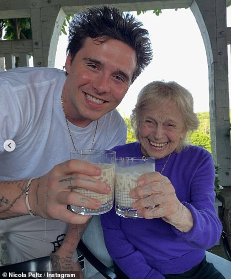 She posted photographs of herself and Brooklyn smiling alongside Bunny and said her life 'is not as bright' without her beloved grandmother