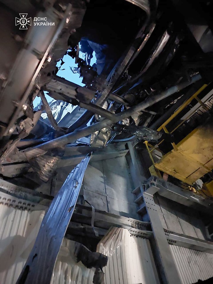 Damage inside the Chernobyl nuclear power plant's fourth reactor unit.