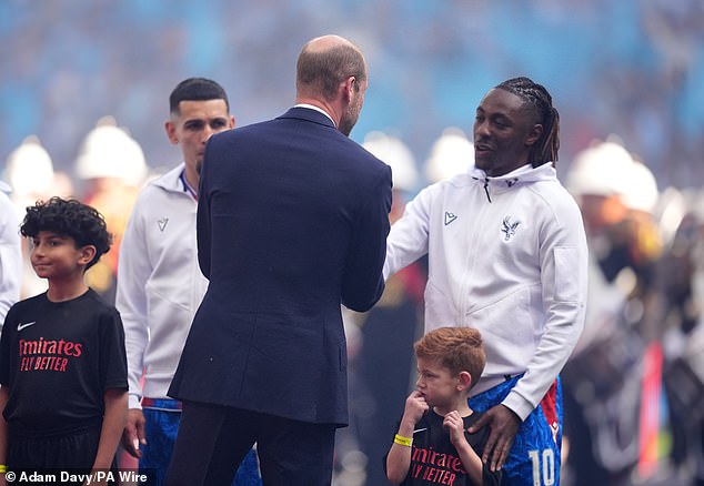 The future monarch shook hands with every member of each team's starting XI before kick-off