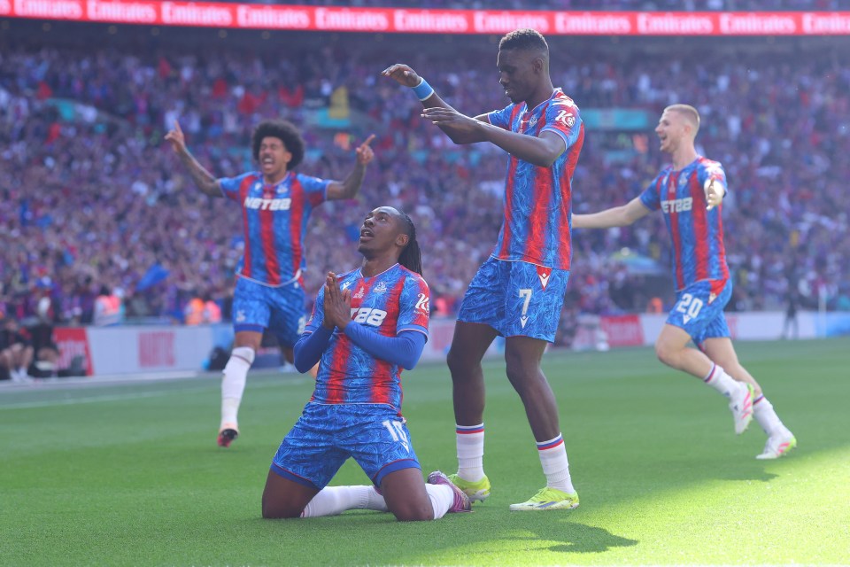 Crystal Palace players celebrating a goal.