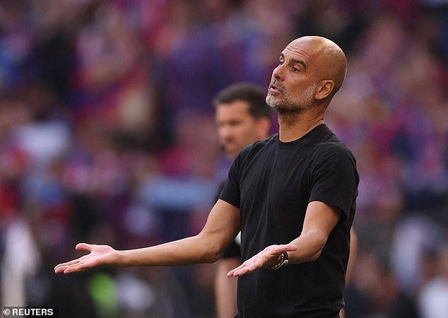 Guardiola saw his Man City side suffer defeat in the FA Cup final for the second straight year