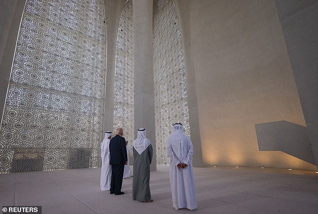 President Donald Trump also visited a mosque on Friday - part of the Abrahamic Family House that also includes a synagogue and church