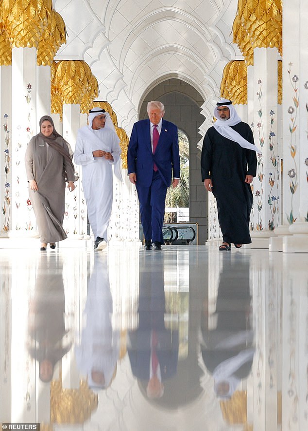 President Donald Trump tours the Sheikh Zayed Grand Mosque in Abu Dhabi on Thursday as part of his three country tour of the Middle East