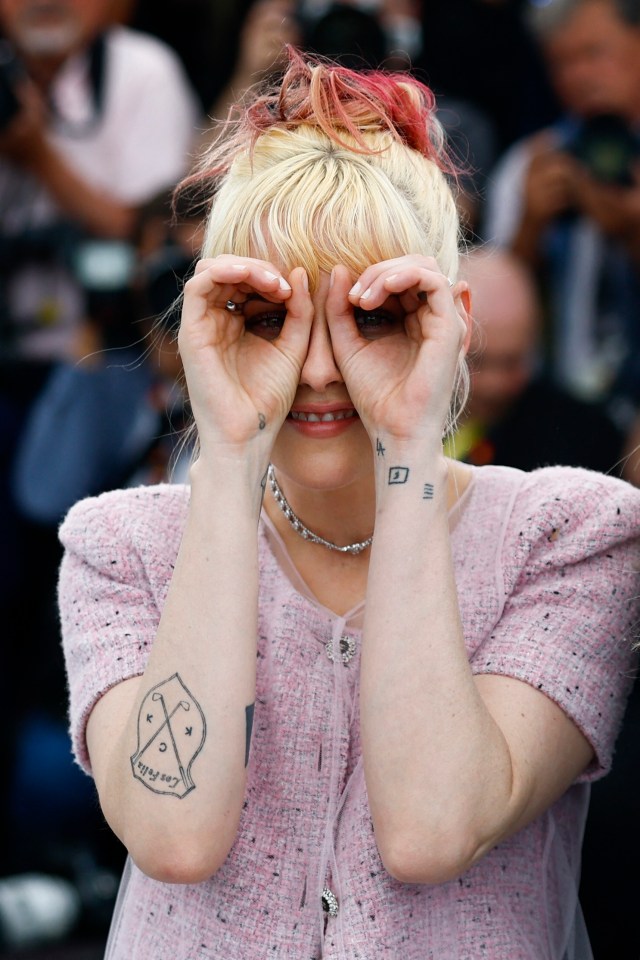 Kristen Stewart at a photocall for "The Chronology of Water" at the Cannes Film Festival.