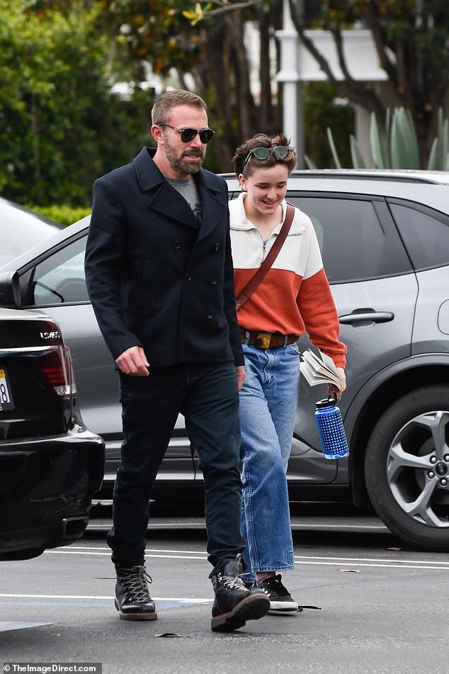 He completed the look with a pair of aviator sunglasses
