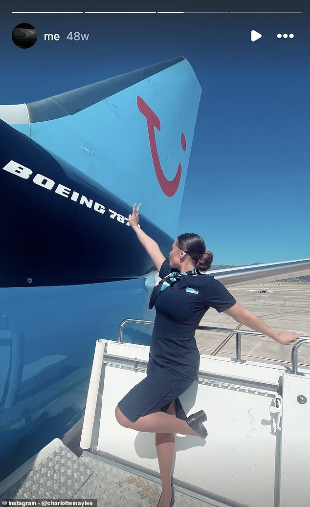 A photograph on Miss Lee's social media shows her in her former job as a TUI stewardess