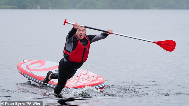 During last year¿s general election campaign, Davey engaged in a series of increasingly cringeworthy stage-managed photo opportunities, including juming off a paddle board on Lake Windermere while dressed in an overtight wetsuit