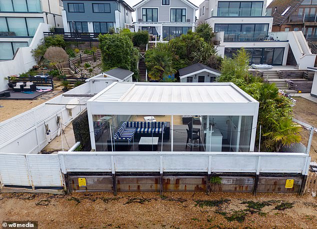Pictured: Celia's luxury sunroom which 'jealous' neighbour Mr Kennedy tried to get torn down