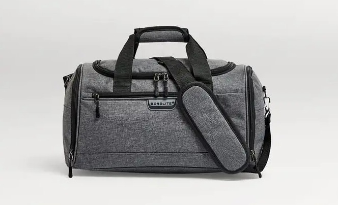 Grey airline-approved under-seat cabin bag.