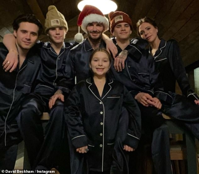 Judi also noted the difference between the last snap and previous family posts, explaining: 'The Beckhams are and have always been a very close family unit' (pictured in 2020)
