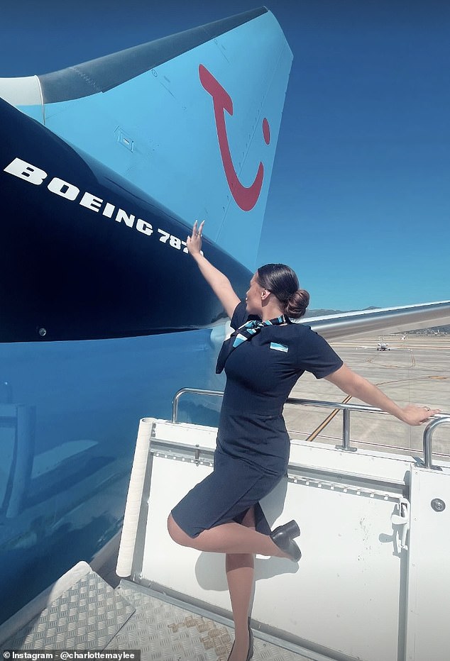 A photograph on Miss Lee's social media shows her in her former job as a TUI stewardess