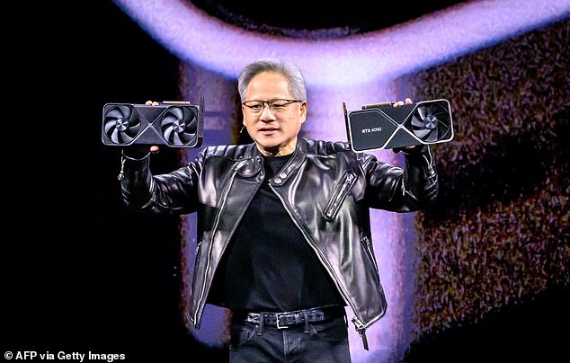 Nvidia¿s Jensen Huang at an AI summit in California
