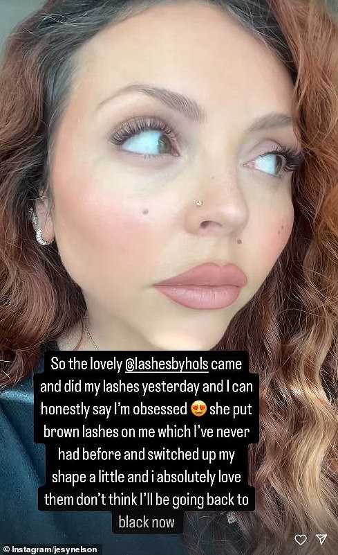 Jesy was glowing as she posted a stunning selfie and clip from her room to show off her glamorous new lashes