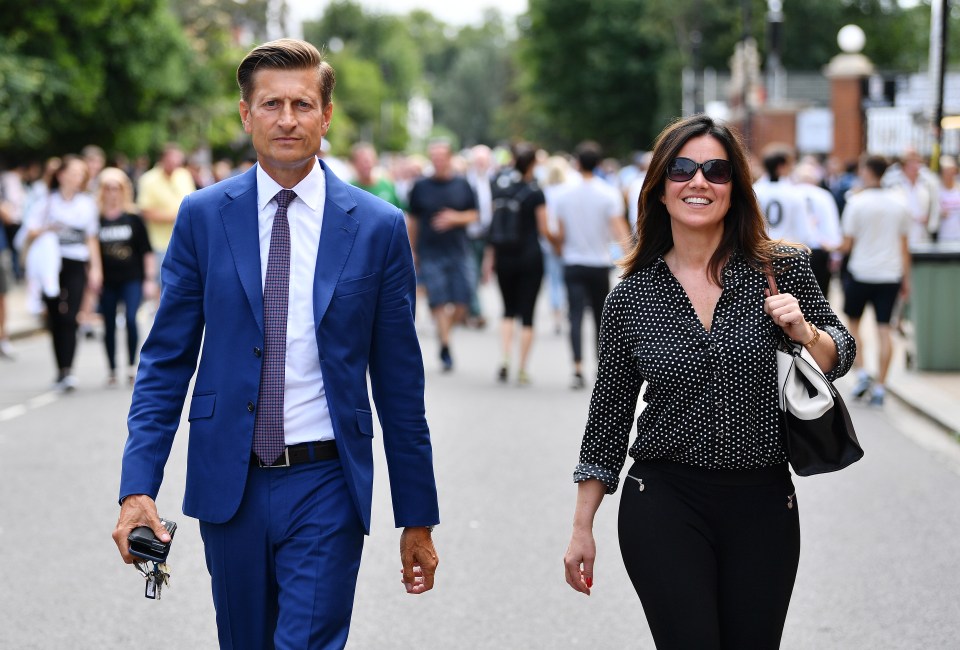 Steve Parish, Crystal Palace chairman, walking with a woman.