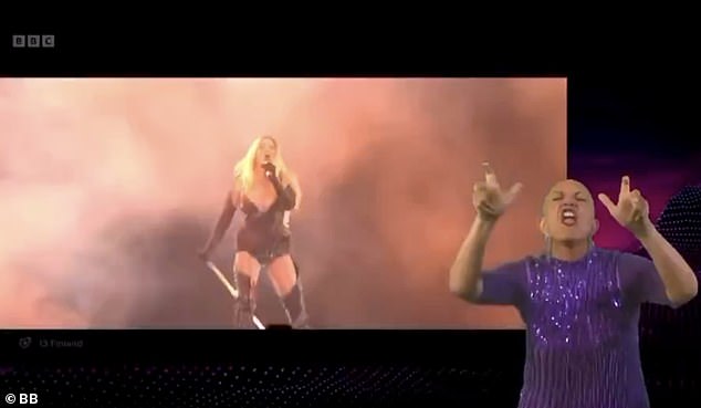 Despite Finland's Erika Vikman pulling out all the stops with her very raunchy and energetic rendition of her song ICH KOMME, viewers found their attention stolen by Clare Edwards