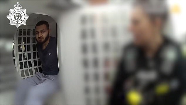 Bodycam footage captured the moment Ali was arrested and placed in the back of a police van for the dangerous driving