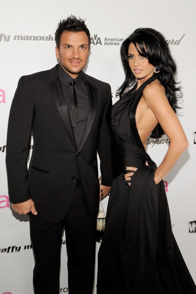Peter Andre and Katie Price at the Elton John AIDS Foundation Oscar party.