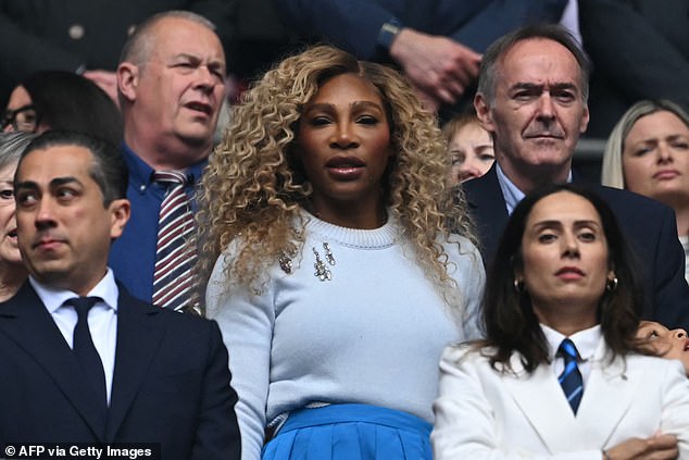 She looked on the edge of her seat during Chelsea Women's game against Manchester United as they won the cup once again with a 3-0 win