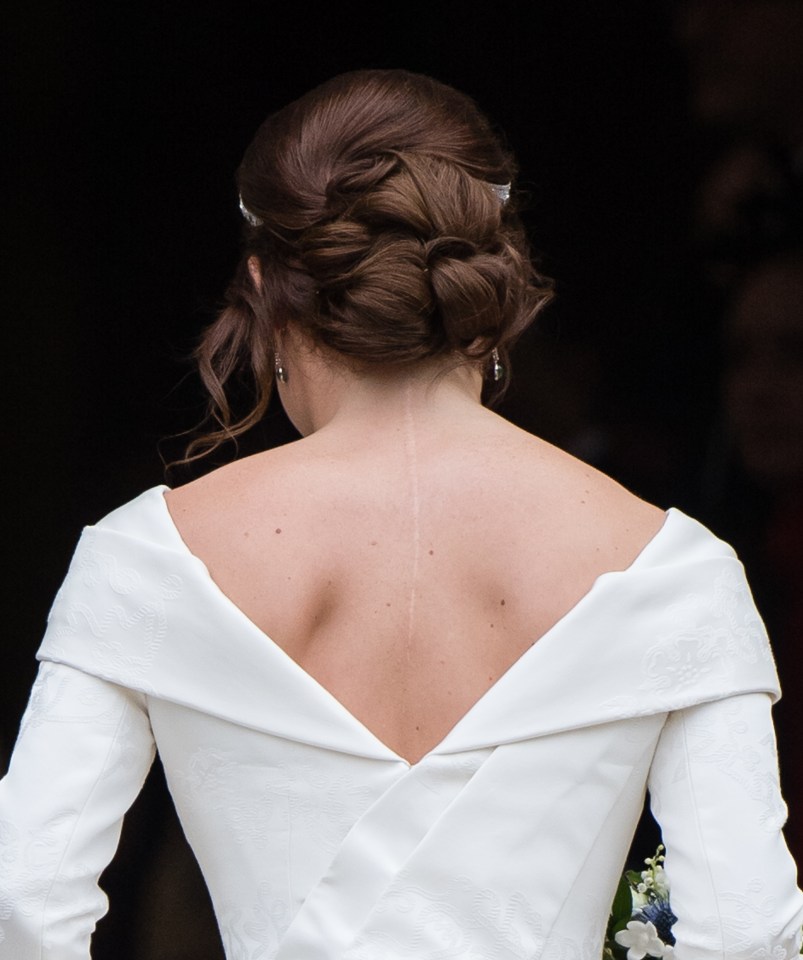Princess Eugenie of York arriving at St George's Chapel in Windsor Castle for her wedding.