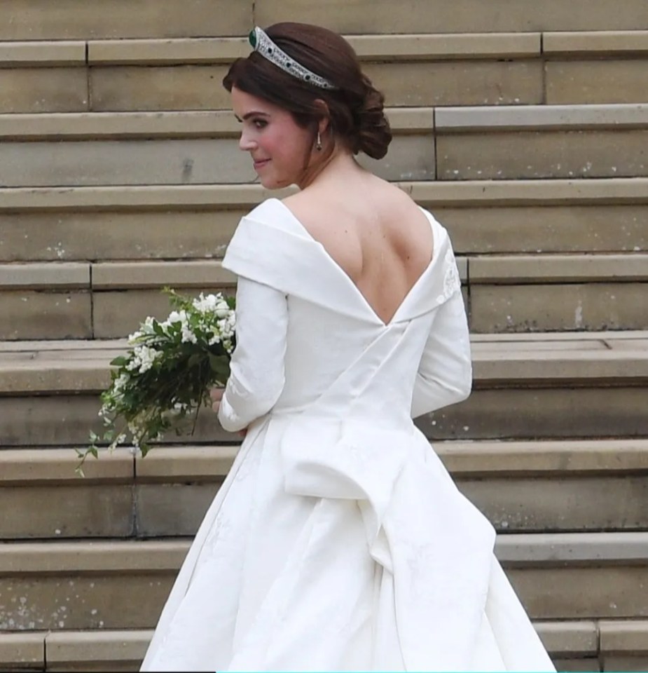 Princess Eugenie of York and her father arriving at her wedding.