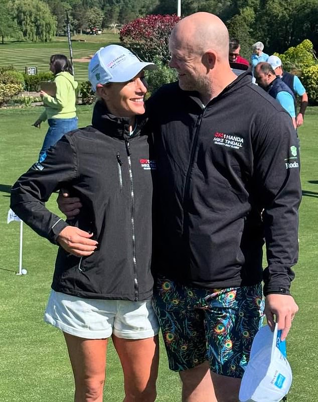 He quickly followed his post up with a sweet snap of Mike and Zara on the golf course that appeared to have been taken after the 18th hole was played at his charity golf tournament in Sutton Coldfield