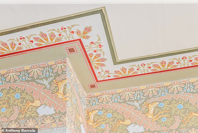 One of several ornately painted ceilings preserved from the original 1890s design