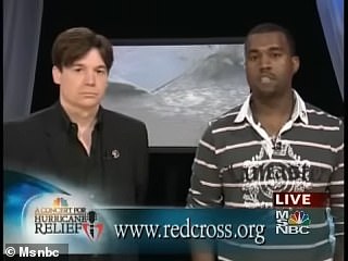 Myers' shocked expression at the rapper's statement decades ago became the fodder of memes, though he later said he was 'very proud to have been next to' West when he made his surprise statement
