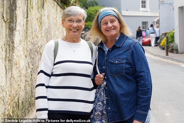 Retired teacher Eileen Hughes (left, with friend Sally Hicks), 72, of nearby Saundersfoot, believes gulls are taking revenge for our mismanagement of the coastline