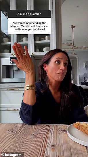The pair had gotten together to address the alleged feud when Meghan made a surprise appearance in Paltrow's Q&A session on her Instagram Stories