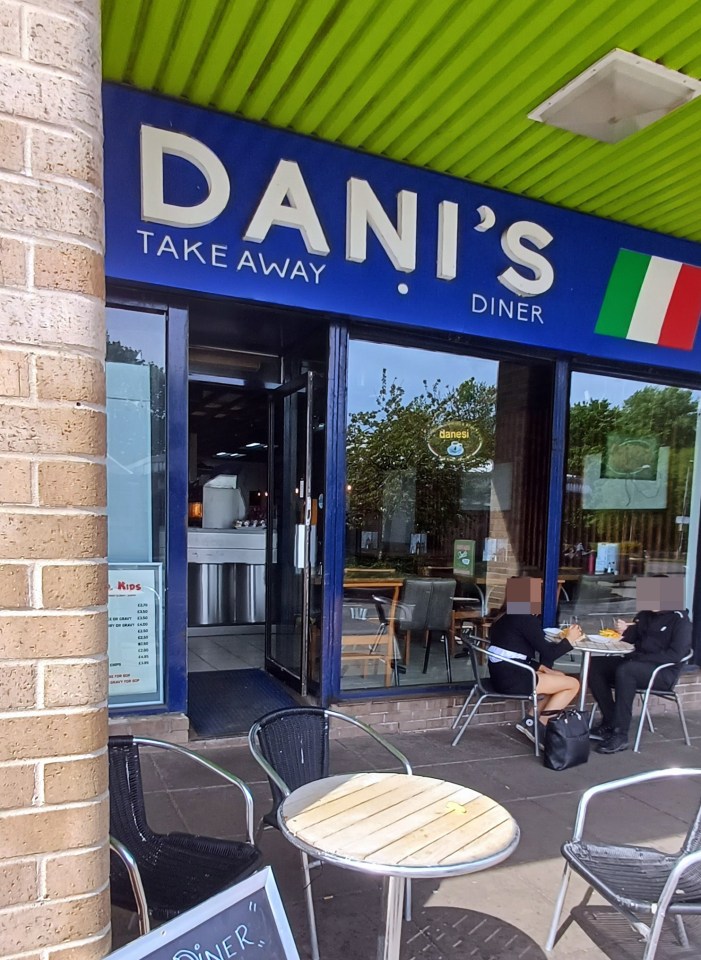 Dani's Diner takeaway shop exterior with outdoor seating.