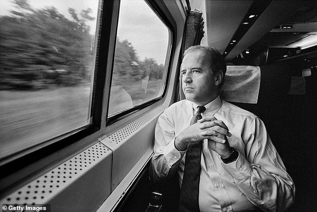 In September of 1988, Senator Joe Biden is seen on the metro liner to Washington DC. He was returning to work in the Senate having suffered an aneurysm, which was life threatening