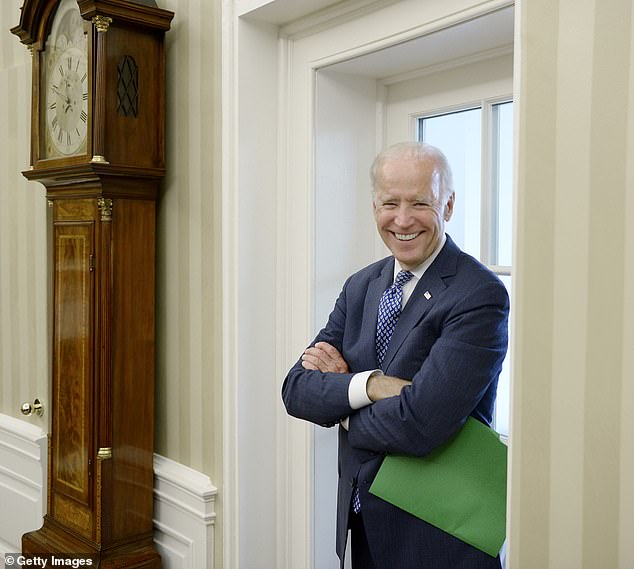 Then Vice President Joe Biden attends a meeting in the Oval Office at the White House in September 2015
