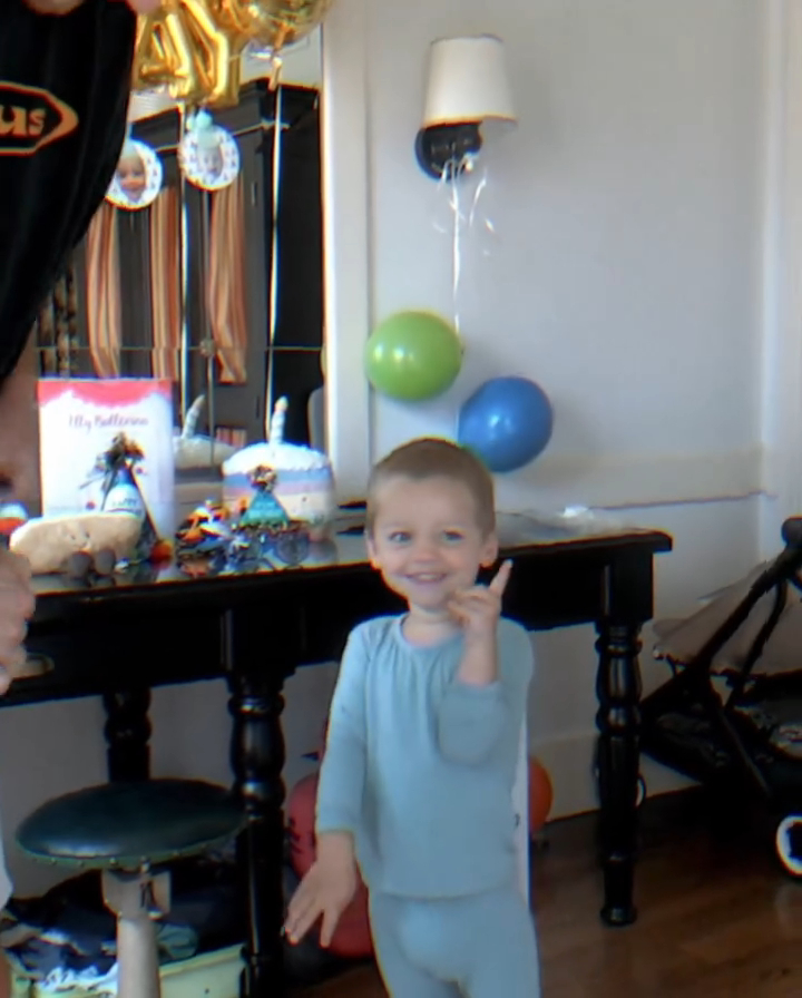 Toddler at birthday party.