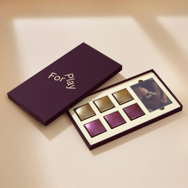 Box of For Play chocolates.