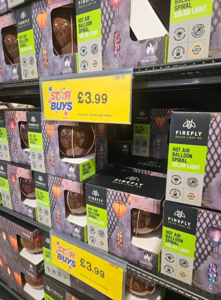 Home Bargains solar hot air balloon spiral lights, £3.99.