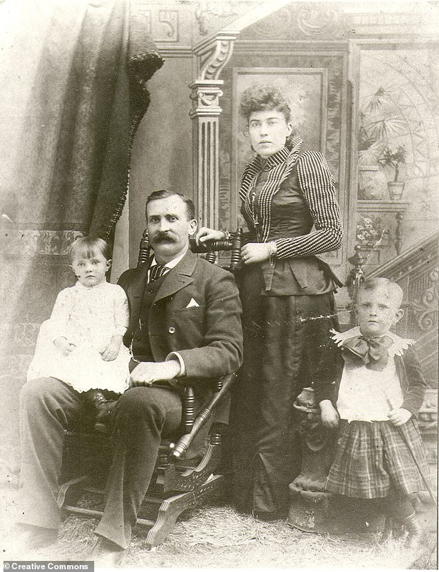Margaret 'Molly' Brown was a mother-of-two married to rich American mining engineer James Joseph Brown, fondly known as JJ Brown (Pictured left to right: Lawrence Palmer Brown, James Joseph Brown, Margaret Brown and Catherine Ellen (Helen) Brown all pictured in Leadville Colorado in 1892)