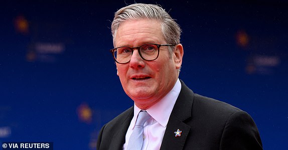 FILE PHOTO: British Prime Minister Keir Starmer arrives at the 6th European Political Community summit at Skanderbeg Square in Tirana, Albania May 16, 2025.  Leon Neal/Pool via REUTERS/File Photo