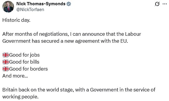 Europe minister Nick Thomas-Symonds confirmed this morning that the terms had been sealed, following a frantic final few hours of haggling