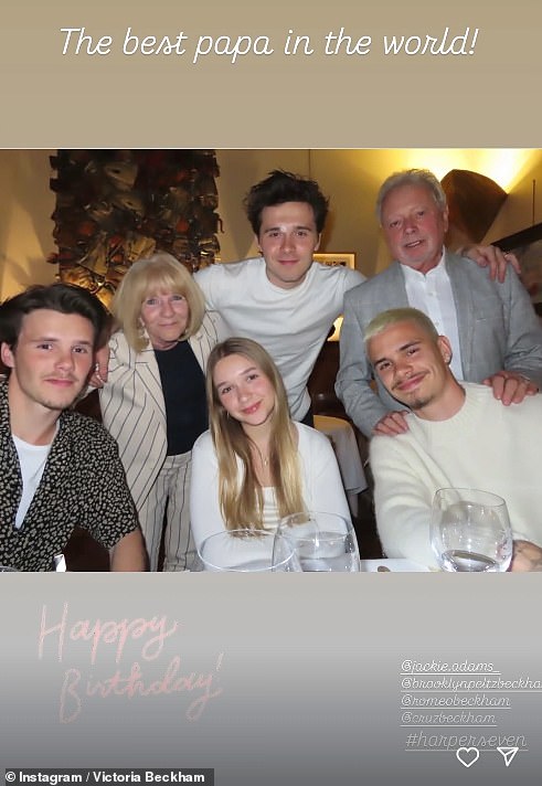 Victoria had previously shared a series of sweet family images as Tony turned 78 on Sunday, with Brooklyn noticeably featuring in one of the snaps despite growing tensions in the family