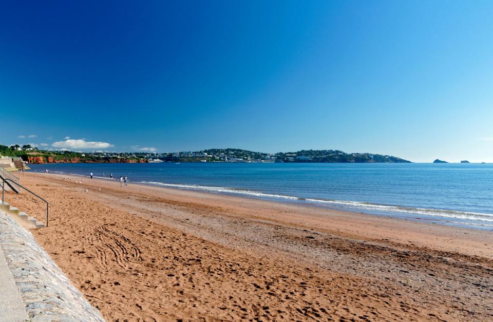 Preston Sands beach in Paignton, Tor Bay, Devon.