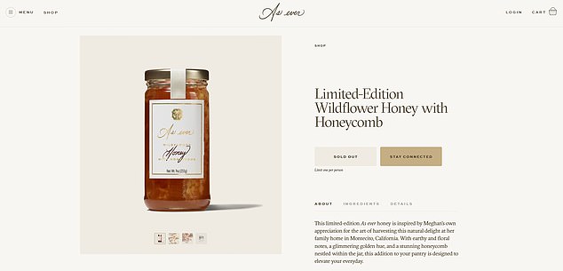 A jar of honey for sale on As Ever which sells an array of food products