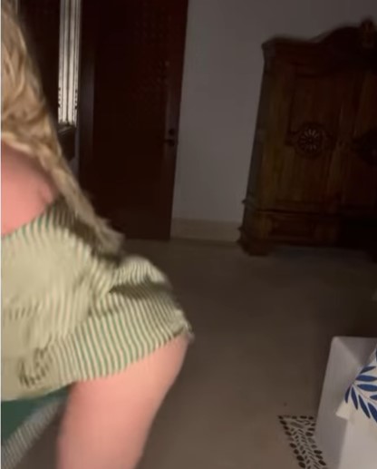 Britney Spears dancing in lingerie.