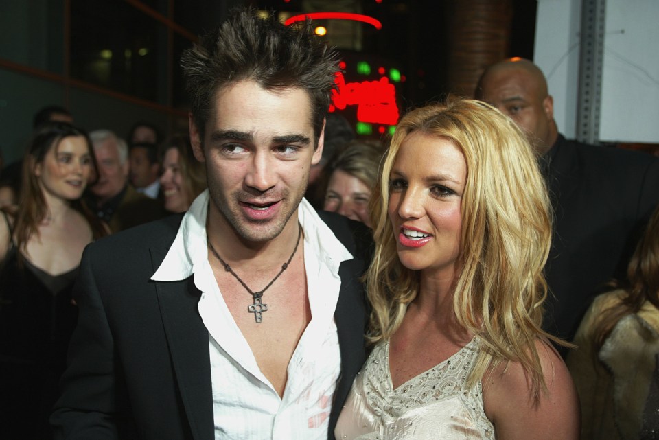 Britney Spears and Colin Farrell at a film premiere.