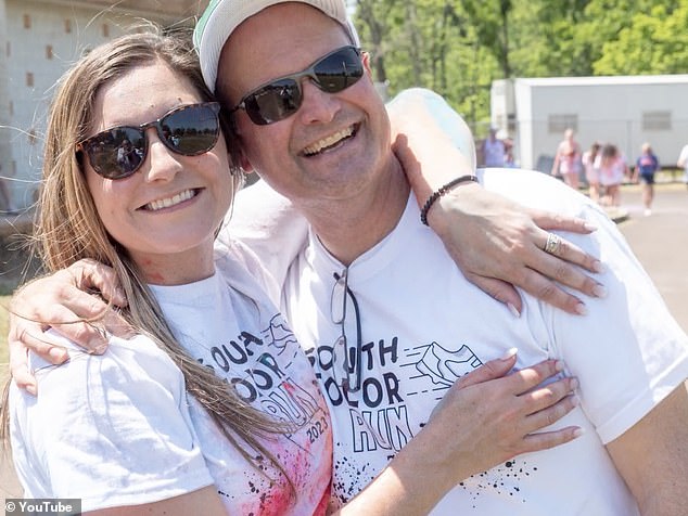 Their interactions also took place in her car while parking outside of a local supermarket and the student's home while his family was away. (Pictured: Schutte with an unidentified male at the 2nd annual Pennridge South Middle School color run)