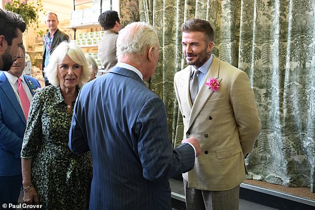 He appeared amused as Charles cracked some of his signature jokes