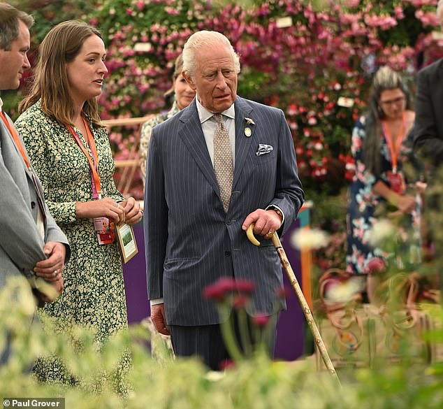 The King and Queen admired the exhibits at the annual flower festival