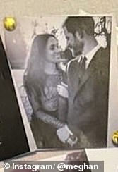 Meghan included a romantic photograph from 2017 near the time that Harry proposed to her