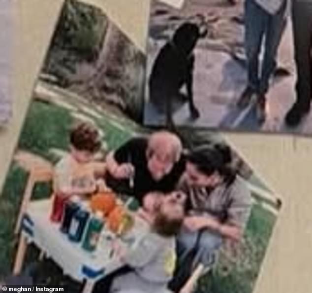 The Sussex family enjoyed arts and crafts in the garden in another sweet photograph