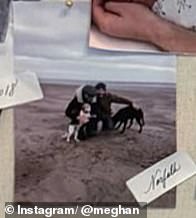 Meghan included a sweet snap of herself and Harry during a trip to Norfolk's Holkham Bay - a favourite of the Prince and Princess of Wales